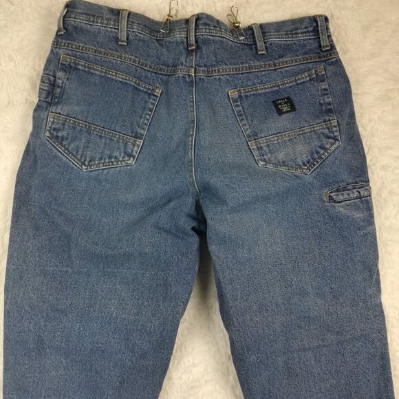 Lakin McKey Mens Jeans Carpenter‎ Flannel Lined Blue Denim Medium Wash 38x32 - Picture 4 of 14